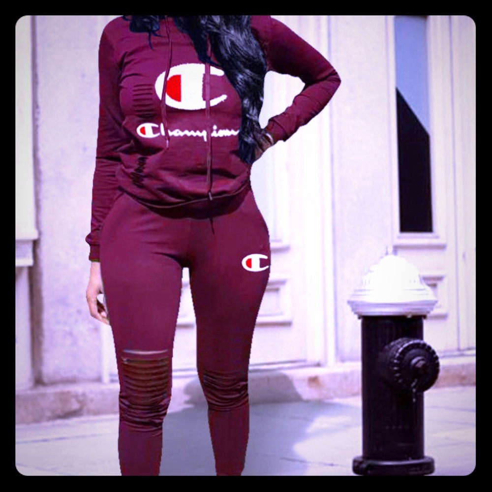 Burgundy/Plum tracksuit sweatsuit